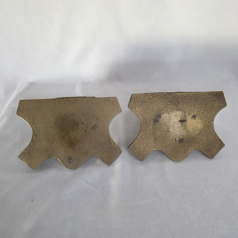 Pair of 2 Vintage Ornate Gilded Brass Wall Sconce Shelves MCM Hollywood Regency - Picture 5 of 14